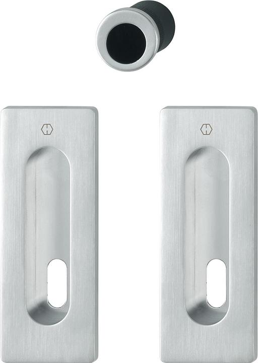 Hoppe Sliding door cover set M464 - angular BB, matt chrome-plated brass - PVD
