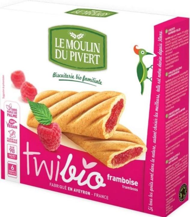 Actual product image Le Moulin du Pivert Twibio cookie with raspberry organic (1 pcs., 150 g)