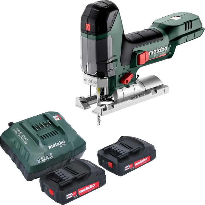 Metabo ST 18 LT 130 BL cordless jigsaw 18 V 130 mm brushless + 2x rechargeable battery 2.0 Ah + charger