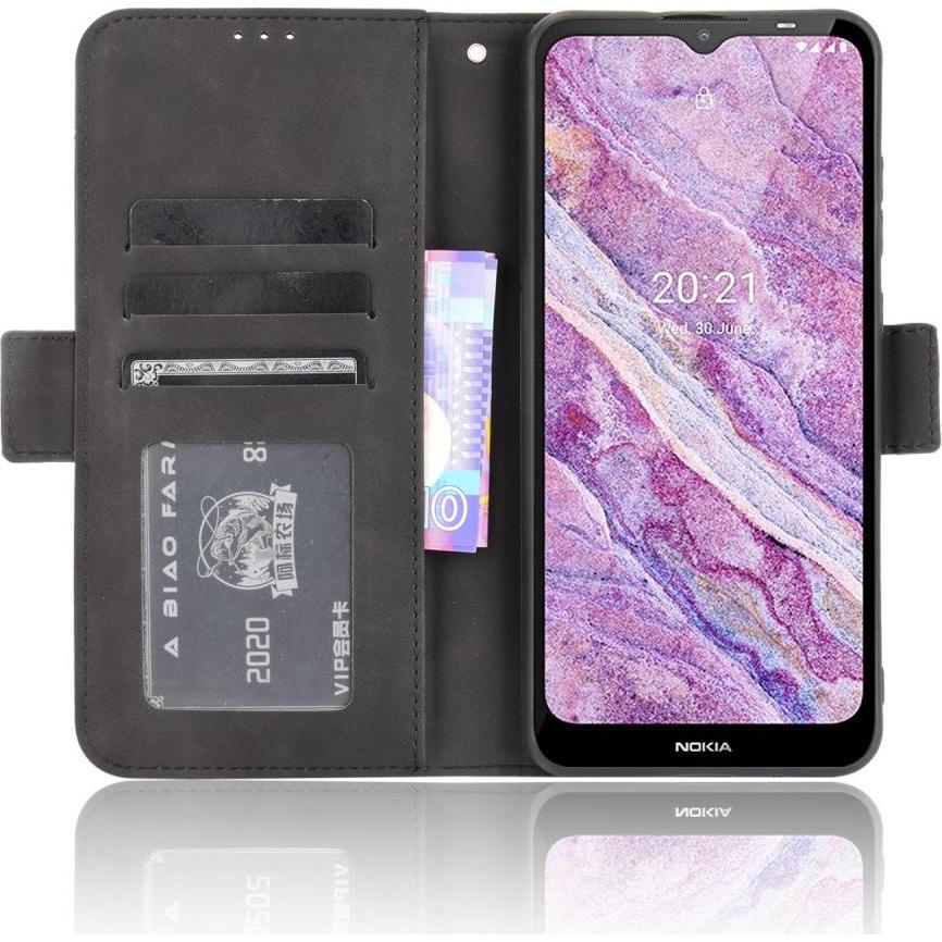Thumbnail - Cover-Discount Nokia C20 - Etui mit vielen Kartenfächer schwarz (Nokia C20), Smartphone Hülle, Schwarz