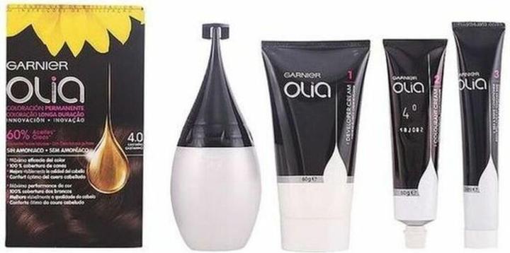 Actual product image Garnier OLIA Coloración Permanente #4.0 Castaño 4 pz (Castaño)