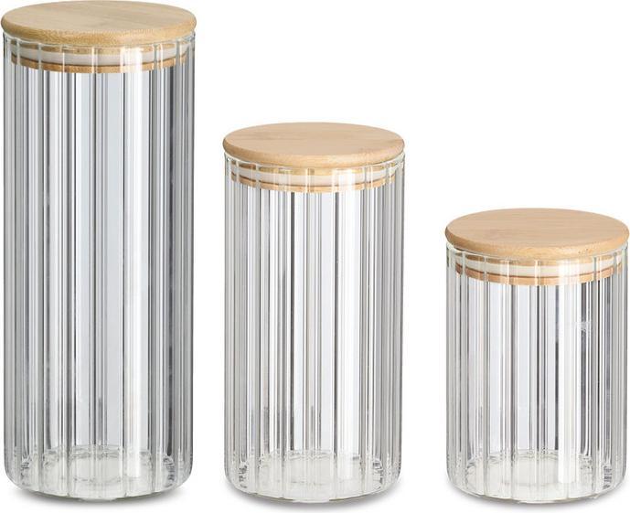 Actual product image Zeller Present Storage jar "Rillen" w. bamboo lid, 850 ml (0.85 l)