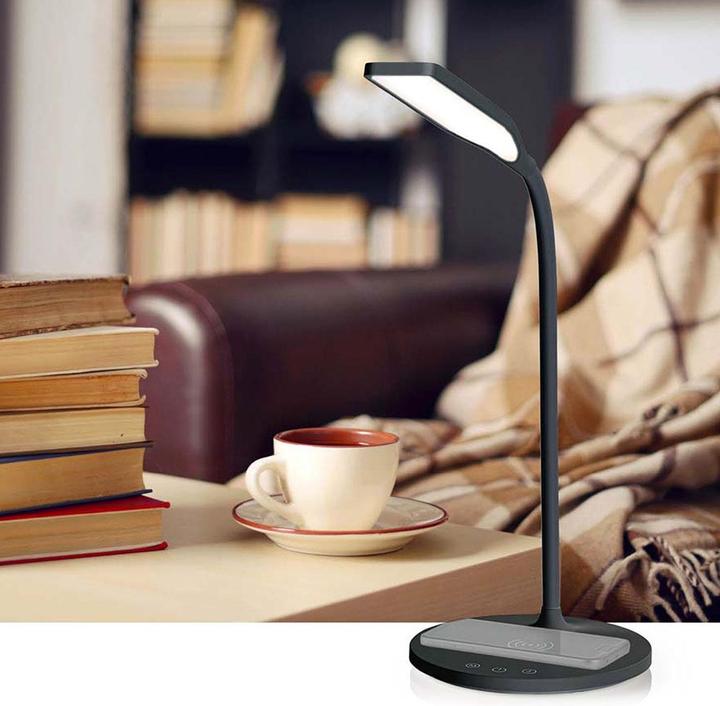 Actual product image Nedis LED lamp with wireless charger - dimmer switch - LED/Qi - 15 W - with dimmer - cold white/natural (350 lm)