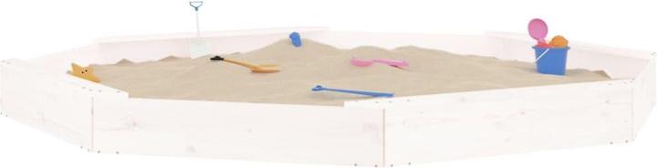 vidaXL Sandkasten mit Sitzen Weiss Achteck Massivholz