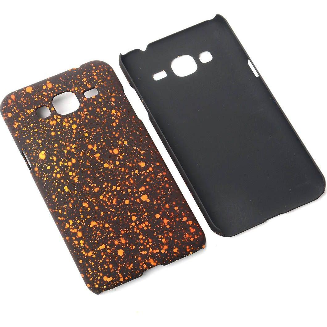 König Design Handy Hülle Schutz Case Bumper Etuis für Samsung Galaxy J3 3D Sterne Orange (Samsung Galaxy J3 (2016)), Sma...