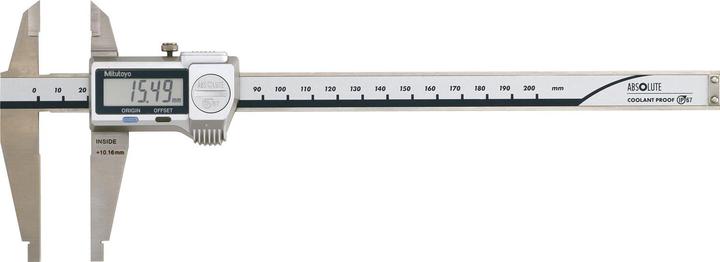 Mitutoyo Pied à coulisse numérique d'atelier en ABS IP67 avec bec/superficies de mesure standard, plage de (30 cm)