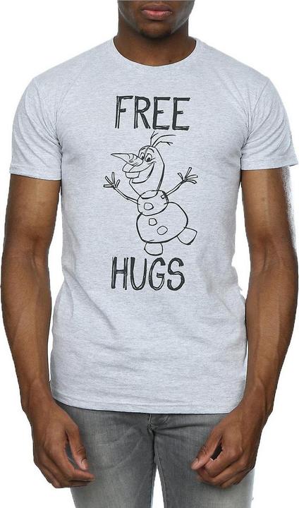 Actual product image Disney Frozen Mens Free Hugs Olaf Heather T-Shirt (S)