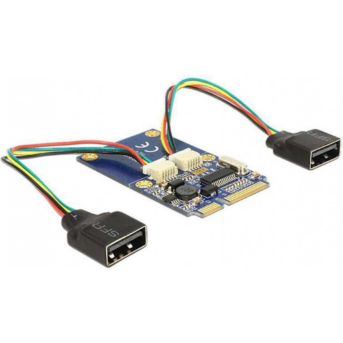 Delock Mini-PCI-Express zu 2x USB Adapter, Kontrollerkarte