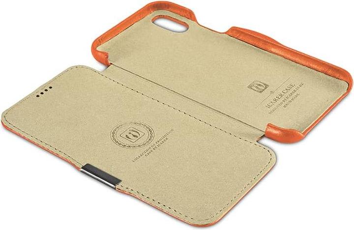 Image du produit iCarer iPhone X/XS - Luxury Series étui à rabat en cuir véritable RI802-IG, orange (Apple iPhone X, Apple iPhone XS)