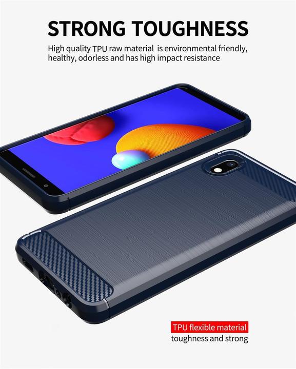 Produktbild Cadorabo TPU Ultra Slim carbon edelstahl Kombi Cover (Samsung Galaxy A10e, Samsung Galaxy A20e)