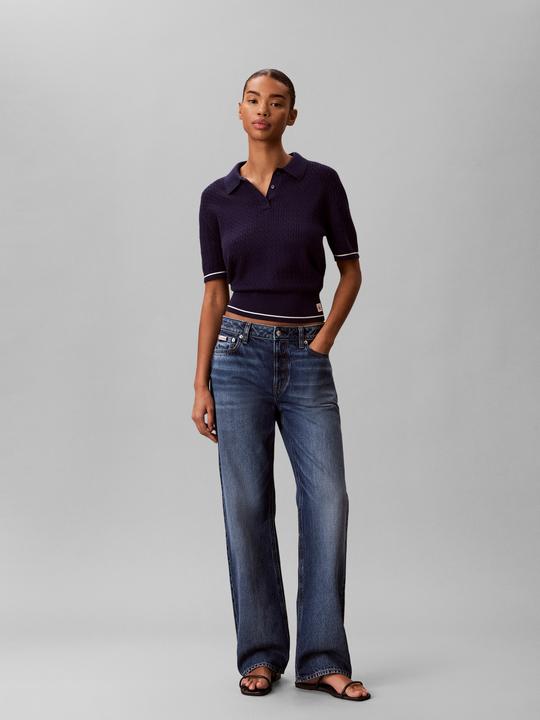 Image du produit Calvin Klein Jeans Cable Knit Cropped Short Sleeve Jumper (L)
