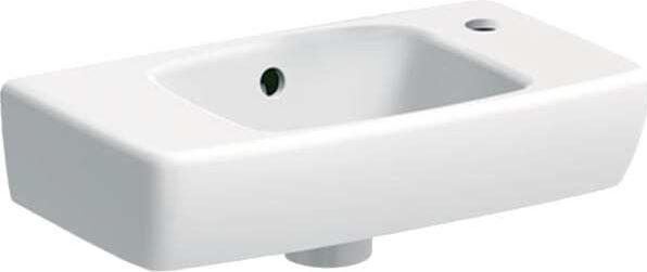 Actual product image Geberit Keramag Renova Compact hand-rinse basin, short projection, 450x250mm, with shelf space left (250 mm, 450 mm)