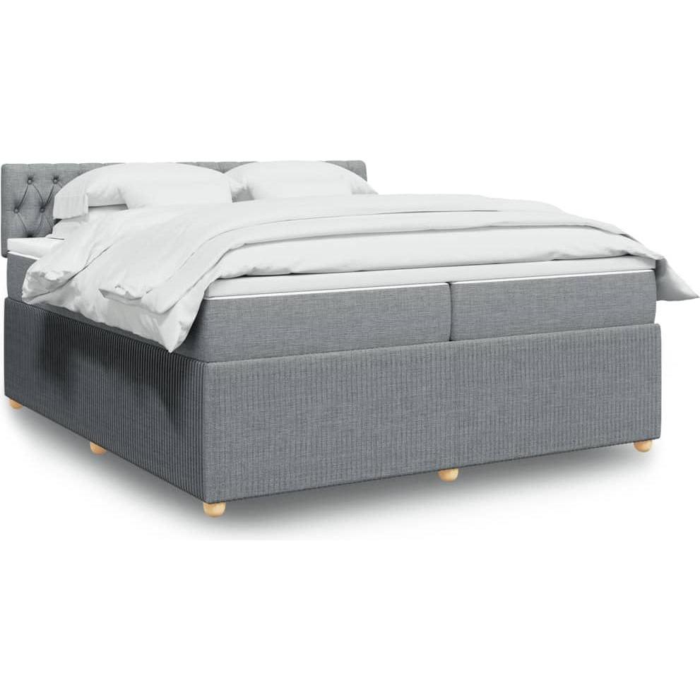 VidaXL, Bett, Bo x springbett mit Matratze 200 x 200 cm Stoff (200 x 200 cm)