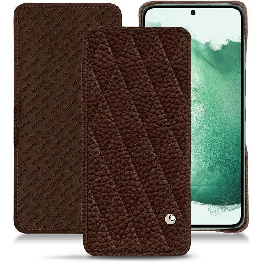 Noreve Lederschutzhülle horizontal (Samsung Galaxy S22+ 5G), Smartphone Hülle, Braun