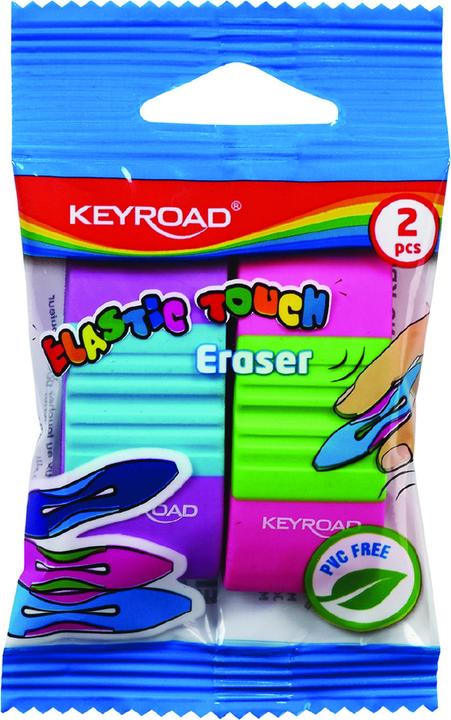 Image du produit Keyroad Elastic touch gomme universelle, 2 pcs, pendentif, mélange de couleurs