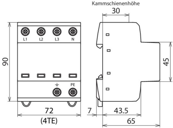 Actual product image Dehn SOEHNE Combined arrester TTu. TNS systems DSH TT 255