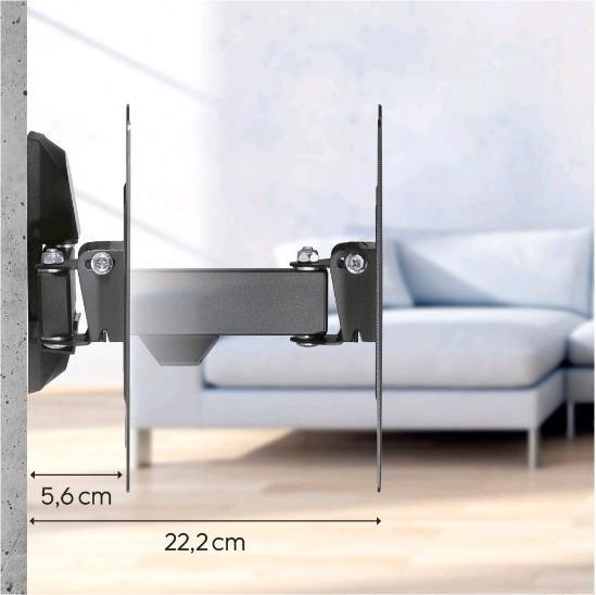 Immagine prodotto Hama Supporto da parete per TV, girevole, inclinabile, 122 cm (48") fino a 20 kg (Muro, 20 kg, 19" - 48")
