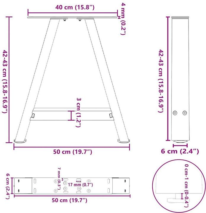 Image du produit vidaXL Couchtischbein