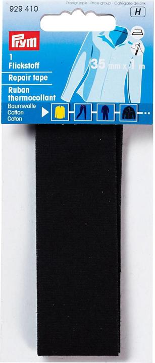 Prym Flickstoff 3.5 x 100 cm, aufbügelbar, Schwarz (1 x)