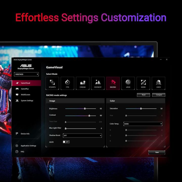 Actual product image ASUS ROG Strix XG27ACS-W (2560 x 1440 pixels, 27")