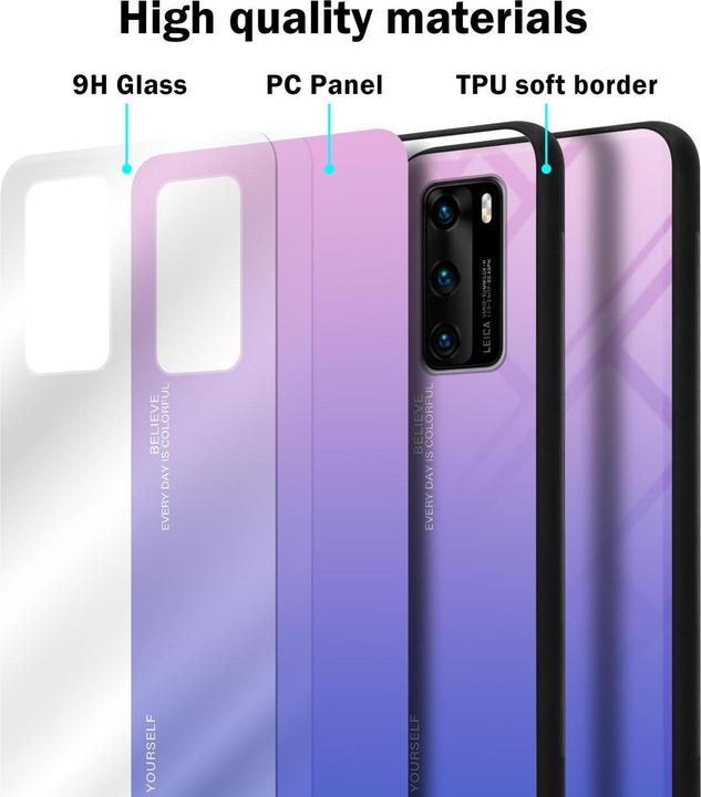 Produktbild Cadorabo TPU 2 Farben Glas Cover (Huawei P40)