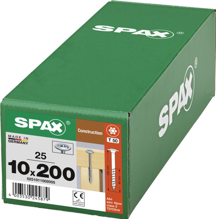 Actual product image Spax Plate Head T-Star T50 Partially Threaded Wirox (25 Screws per piece)