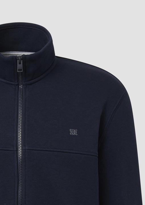 Produktbild S.Oliver Sweatshirt Jacke Sweatjacke mit Stehkragen und Logo-Detail (3XL)