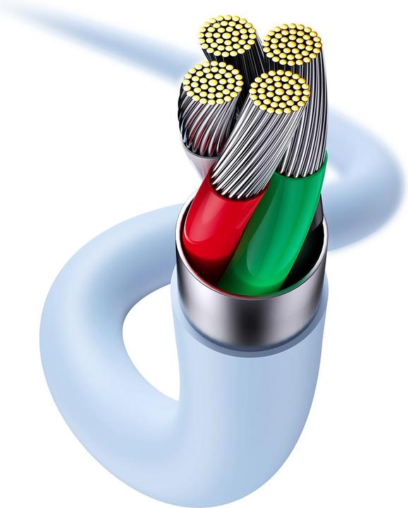 Actual product image Baseus Jelly Liquid Silica Gel Fast Charging Data Cable USB to iP 2.4A 2m Blue (2 m)