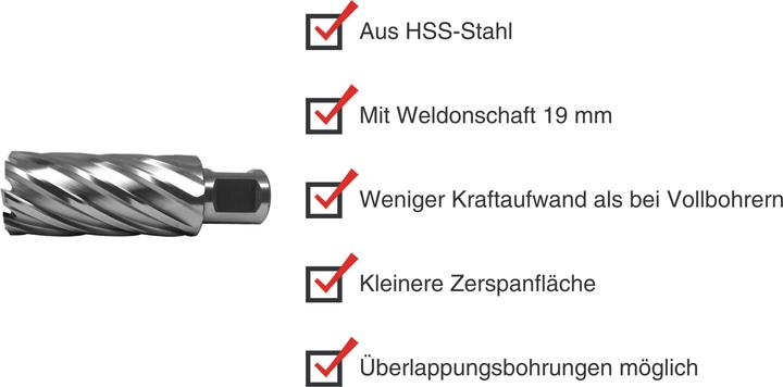 Immagine prodotto Paulimot HSS-Kernbohrer mit Bohrtiefe 55 mm, Ø 28 mm (28 mm)