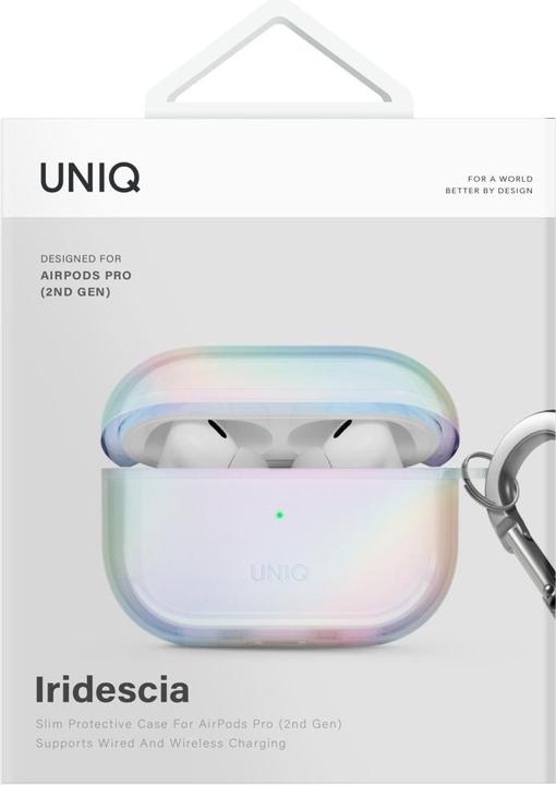 Actual product image Uniq Case Iridescia for AirPods Pro 2 Hang Case holo quartz (Charging case cover)