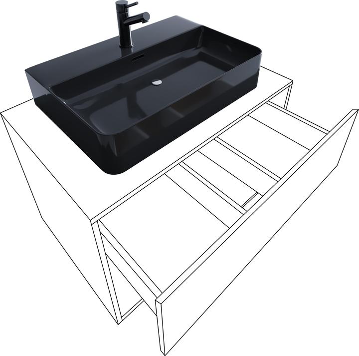 Actual product image VCM 3-piece Washbasin Bathroom Furniture Lendas 80 cm M
