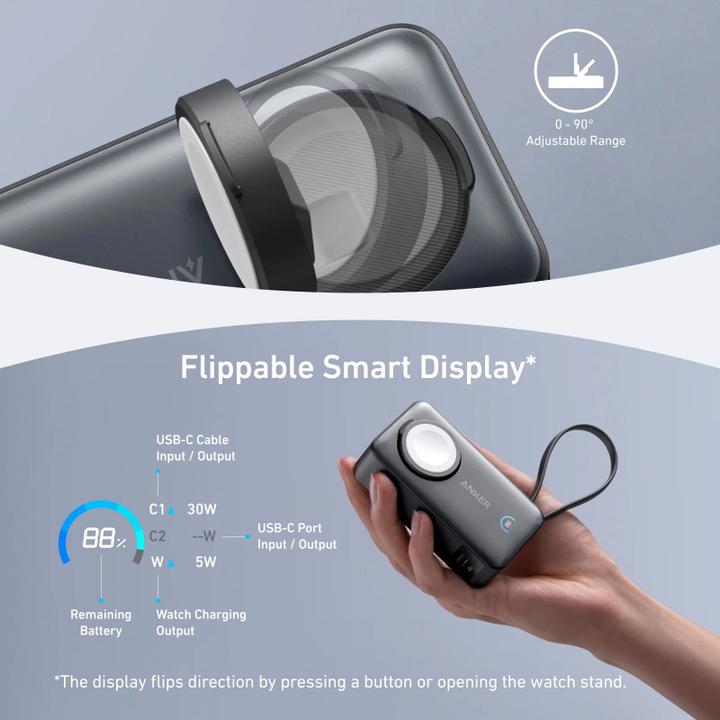 Actual product image Anker MagGo PowerBank 10K 35W for Apple Watch black (10000 mAh, 35 W)