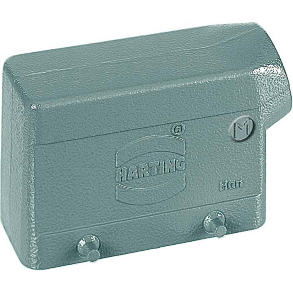 Harting HAN B stik hylster type 16Bmed M25 tilgang vinkletmetal, Elektronikkabel + Stecker, Grau