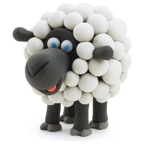 Thumbnail - TM Toys Hey clay 440023 Constructions with clay (with Ios & Android App function). Sheep - Air Dry, 5 colors