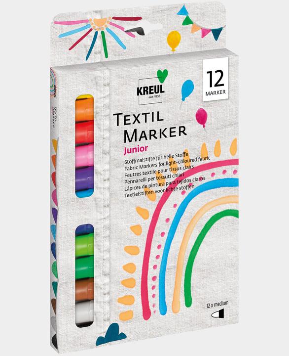 Produktbild Kreul T-Shirt-Painter (Braun, Orange, Violett, Grau, Schwarz, Pink, Grün, Blau, Rot, Hellblau, 4 mm, 12 x)