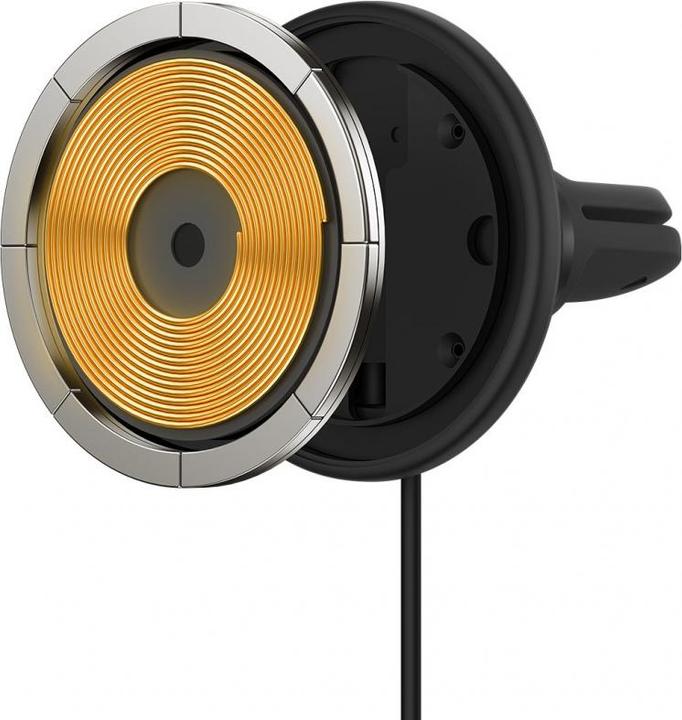 Productafbeelding Baseus Magnetische autotelefoonhouder CW01 aan ventilatierooster met autolader USB-A, 15W + 25W (zwart)