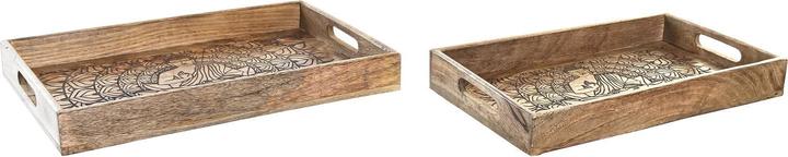 DKD Home Decor Tablettset 2 Stück Dunkel Mango- (2 Stück)