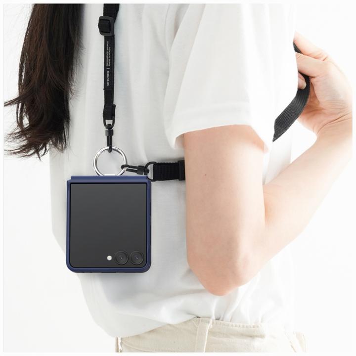 Actual product image Araree Case Aero Flex R East-Grip Ring for Samsung Galaxy Z Flip7 navy (Samsung Galaxy Z Flip7)