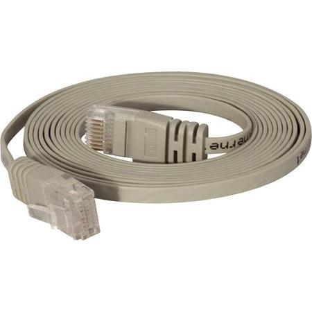 Tecline Patchkabel Cat.6 U/UTP, ungeschirmt, flach, grau, 5.0m superflaches Patchkabel z.B. für die Verlegun (U/UTP, CAT...