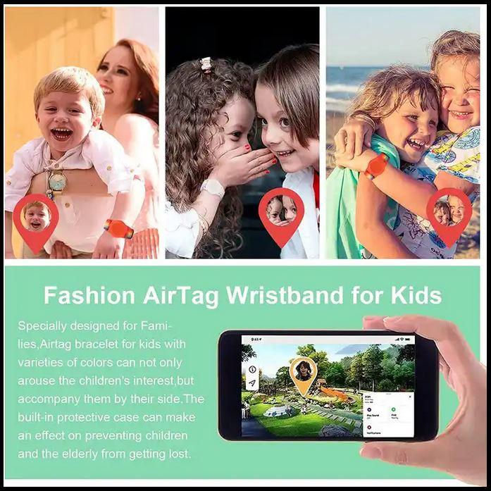 Produktbild PhoneLook Verstellbares Velcro Nylon Armband für Kinder & Erwachsenen mit AirTag Halterung