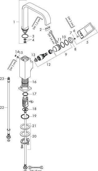Actual product image hansgrohe HG EH-WT-MI METROPOL 230 DN 15 chrome