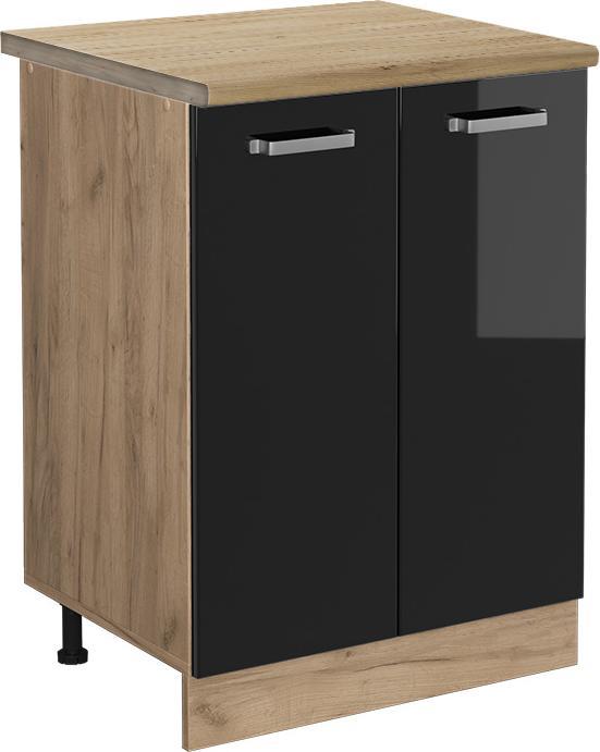 Goldkraft Eiche, Schwarz, Schwarz Hochglanz