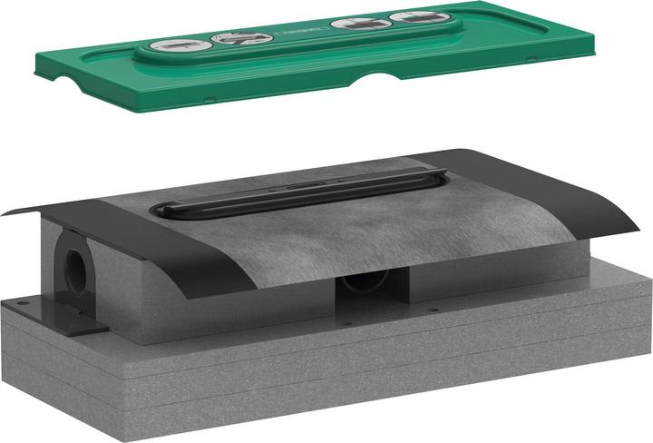 Produktbild hansgrohe Grundkörper uBox universal für Duschrinnen Ablaufgehäuse, flach (343 mm)