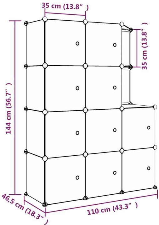 Produktbild vidaXL Kinderschrank (46.50 x 110 x 144 cm)