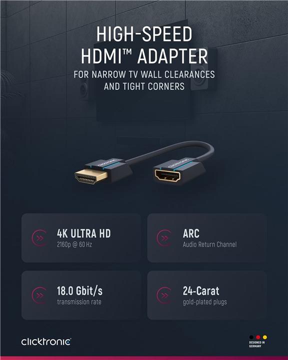 Produktbild Goobay Clicktronic HDMI Flexadapter 0.1m (0.10 m, HDMI, 1.4)