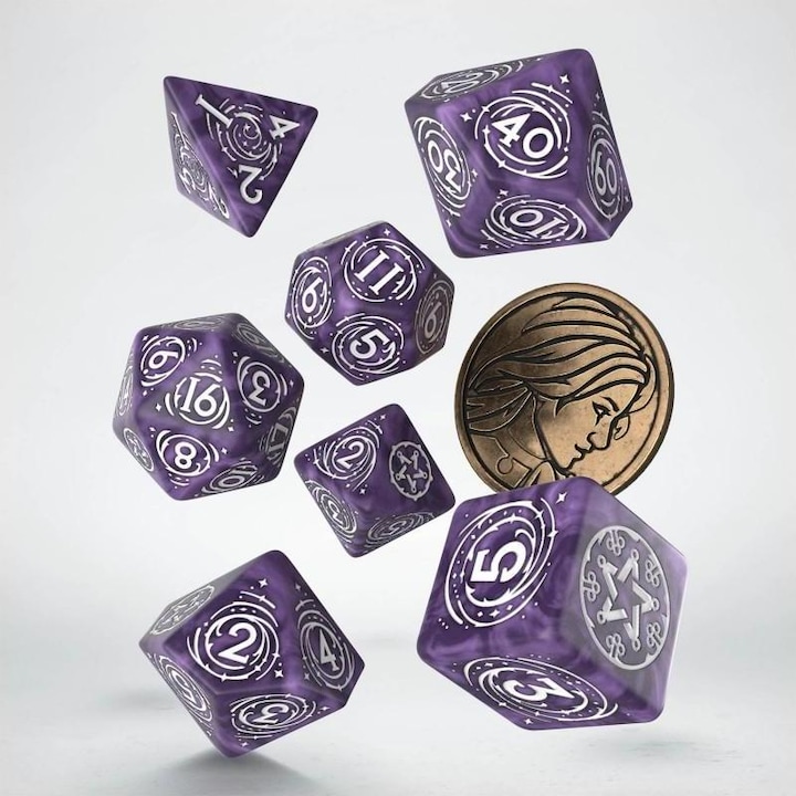 Actual product image Q Workshop Dice The Witcher - Yennefer: Lilac and Gooseberries (7)
