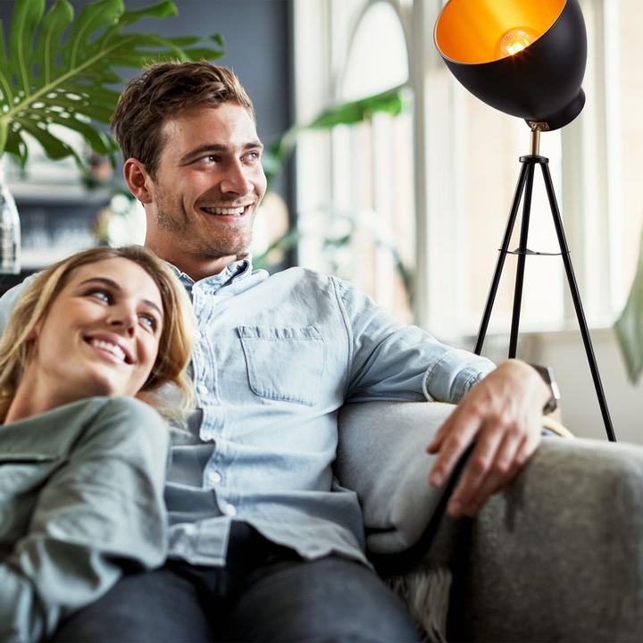 Image du produit B.K.Licht Lampadaire, noir-doré, 1xE27/40W max. excl. (E27)