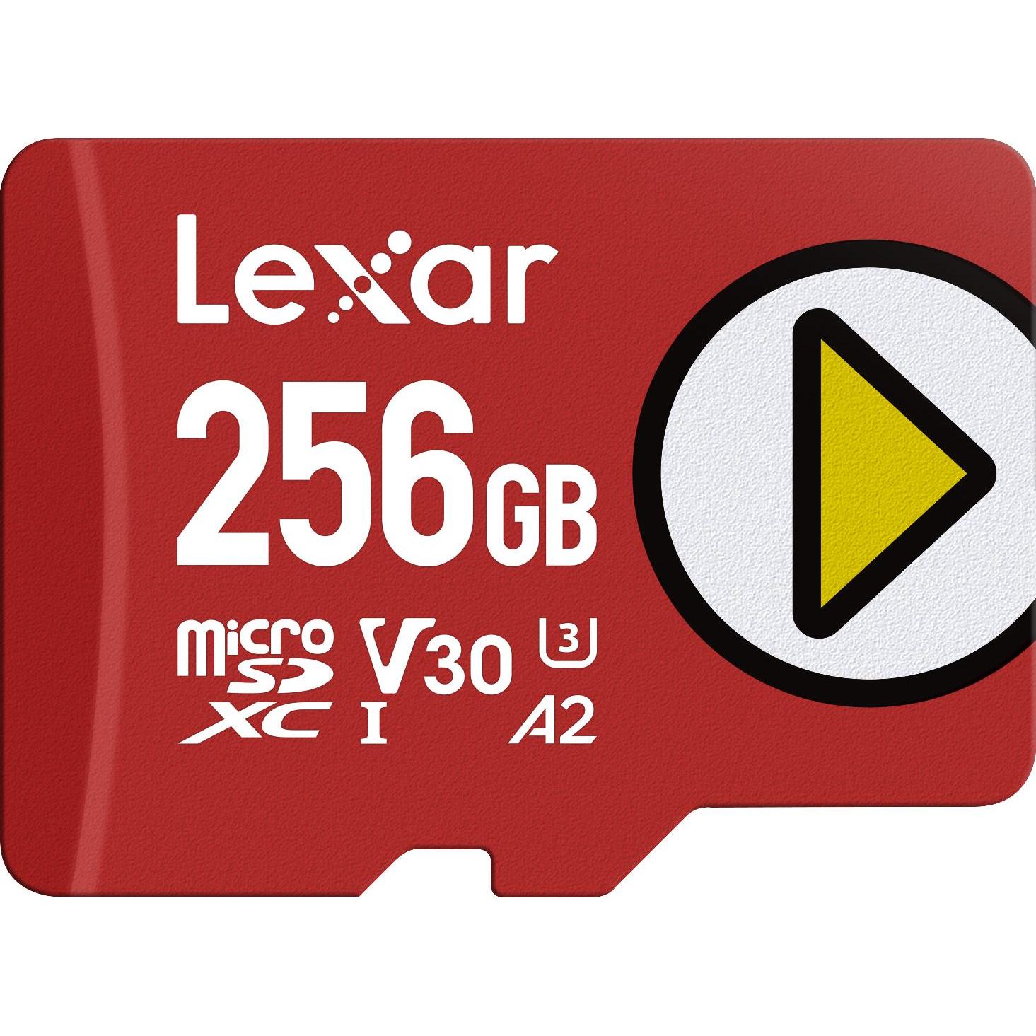 Lexar Carte Mémoire Micro Sd Play - 256go (256 GB, microSDXC, U3, UHS-I), Scheda di memoria, Rosso