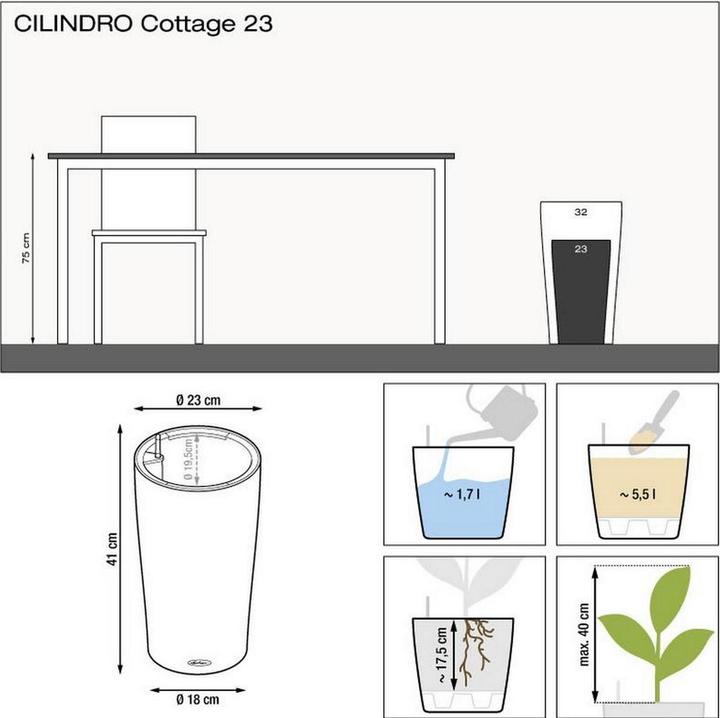 Produktbild Lechuza Cilindro Cottage 23