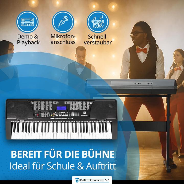 Actual product image Funkey LK-6150 Keyboard Set mit Leuchttasten und Z-Ständer (61 Keys)
